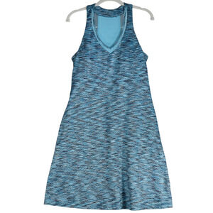 MPG Athletic Dress Womens Size M Teal Blue Stretch Bra Mesh Racerback Pockets